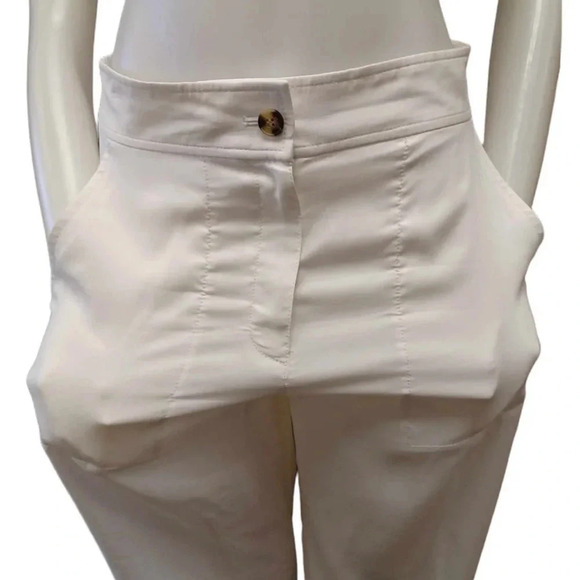 Club Monaco Linen Blend Wide  Leg Lined Capri Pants Size 4 - Picture 4 of 11